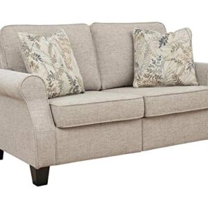 Signature Design by Ashley Alessio Modern Transitional Loveseat with Pillows, Beige