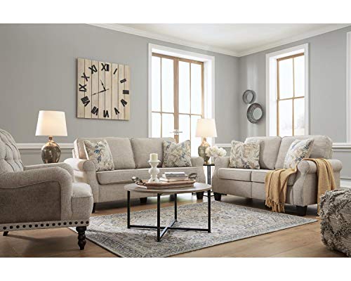 Signature Design by Ashley Alessio Modern Transitional Loveseat with Pillows, Beige