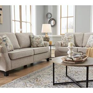 Signature Design by Ashley Alessio Modern Transitional Loveseat with Pillows, Beige