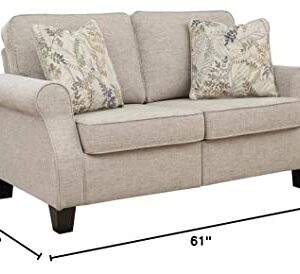 Signature Design by Ashley Alessio Modern Transitional Loveseat with Pillows, Beige