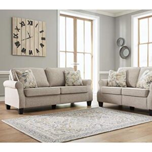 Signature Design by Ashley Alessio Modern Transitional Loveseat with Pillows, Beige