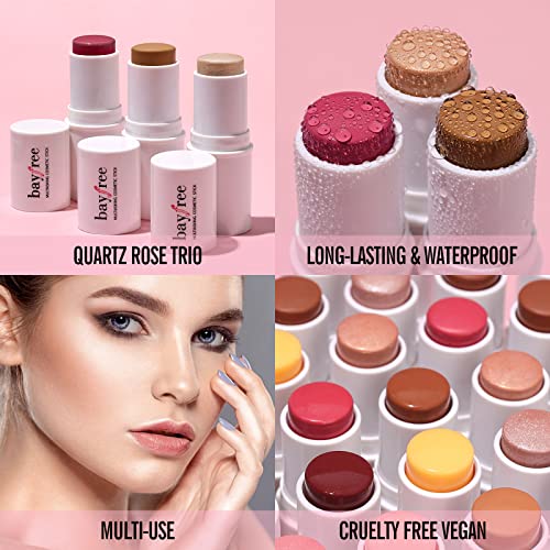 KIMUSE Multi Stick Trio Face Makeup, Cream Blush Stick for Cheeks & Lips, Contour Stick & Highlighter Makeup Sticks for All Skin…