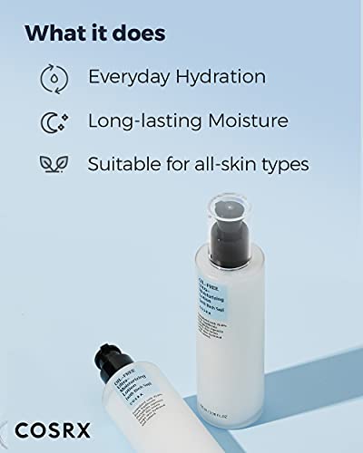 COSRX Oil Free Lotion with Birch Sap, Daily Acne Facial Moisturizer, 3.38 fl.oz / 100ml, Hydrating moisturizer for all skin types, Korean skincare, Paraben free