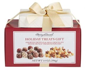 harry and david sweet treats tower duo box, red, gold, brownc, 10 ounces