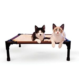 k&h pet products comfy pet cot elevated pet bed cot – chocolate/tan, small 17 x 22 x 7 inches