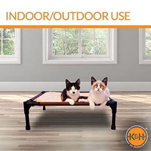 K&H PET PRODUCTS Comfy Pet Cot Elevated Pet Bed Cot - Chocolate/Tan, Small 17 X 22 X 7 Inches