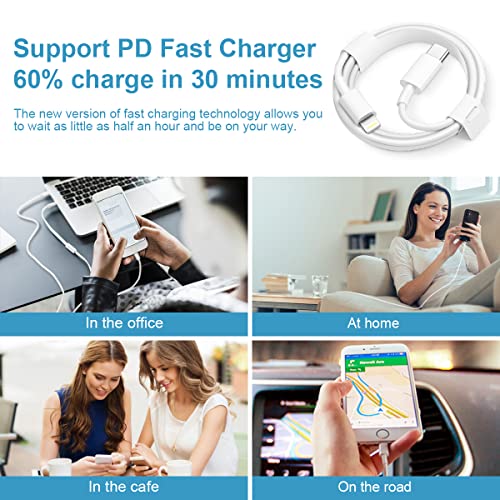 iPhone 14 13 12 Fast Charger [Apple MFi Certified] 2-Pack USB C Wall Charger 20W PD Adapter with 6FT Fast Charging Cable Compatible iPhone 14/14 Pro/14 Pro Max/14 Plus/13/12/11/Xs Max/XR/X, iPad