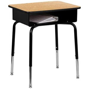 Flash Furniture Billie Student Desk - 24" W x 18" D Adjustable Height, Durable Desk for School or Remote Learning & Hercules Series 440 lb. Capacity Kid's Black Ergonomic Shell Stack Chair