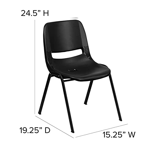 Flash Furniture Billie Student Desk - 24" W x 18" D Adjustable Height, Durable Desk for School or Remote Learning & Hercules Series 440 lb. Capacity Kid's Black Ergonomic Shell Stack Chair