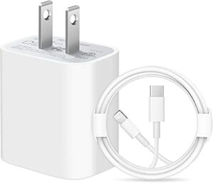 iphone 14 13 12 11 fast charger [apple mfi certified] 20w pd type c power wall charger with 6ft charging cable compatible iphone 14/14 max/14 pro/13/13 pro max/12/12 pro/12 pro max/11/11 pro ipad