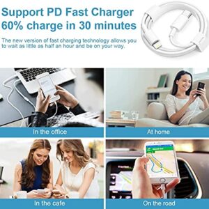 iPhone 14 13 12 11 Fast Charger [Apple MFi Certified] 20W PD Type C Power Wall Charger with 6FT Charging Cable Compatible iPhone 14/14 Max/14 Pro/13/13 Pro Max/12/12 Pro/12 Pro Max/11/11 Pro iPad