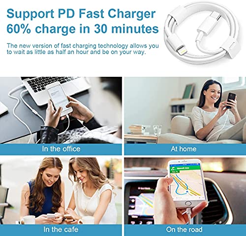 iPhone 14 13 12 11 Fast Charger [Apple MFi Certified] 20W PD Type C Power Wall Charger with 6FT Charging Cable Compatible iPhone 14/14 Max/14 Pro/13/13 Pro Max/12/12 Pro/12 Pro Max/11/11 Pro iPad