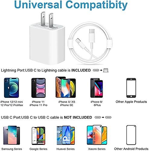 iPhone 14 13 12 11 Fast Charger [Apple MFi Certified] 20W PD Type C Power Wall Charger with 6FT Charging Cable Compatible iPhone 14/14 Max/14 Pro/13/13 Pro Max/12/12 Pro/12 Pro Max/11/11 Pro iPad