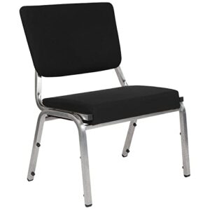 flash furniture hercules series 1000 lb. rated black antimicrobial fabric bariatric medical reception chair with 3/4 panel back