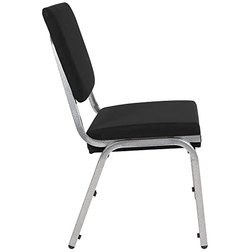 Flash Furniture HERCULES Series 1000 lb. Rated Black Antimicrobial Fabric Bariatric Medical Reception Chair with 3/4 Panel Back