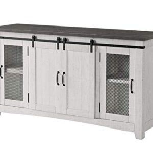 Martin Svensson Home Hampton TV Stand, White Stain with Grey Stain Top