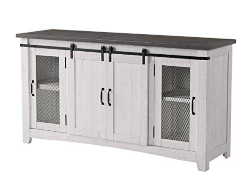 Martin Svensson Home Hampton TV Stand, White Stain with Grey Stain Top