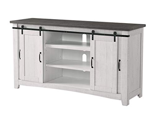 Martin Svensson Home Hampton TV Stand, White Stain with Grey Stain Top