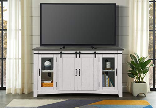 Martin Svensson Home Hampton TV Stand, White Stain with Grey Stain Top