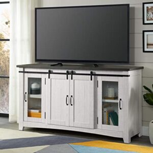 Martin Svensson Home Hampton TV Stand, White Stain with Grey Stain Top