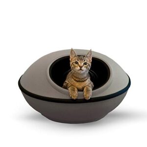 k&h pet products mod dream pod pet bed gray/black 22 inches