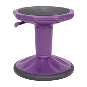 Flash Furniture Carter Adjustable Height Kids Active Stool - Flexible Purple Stool for Classroom and Home - Non-Skid Bottom - Rubberized Seat - 14" - 18" Seat Height