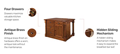 Aspen Rustic Cherry Kitchen Island by Home Styles