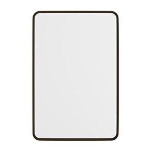 Flash Furniture Janinne Rectangle Wall Mirror - Brushed Bronze Accent Mirror - 20" x 30" Vanity Mirror - for Bathroom, Vanity, Entryway, Dining Room, & Living Room