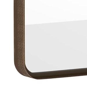 Flash Furniture Janinne Rectangle Wall Mirror - Brushed Bronze Accent Mirror - 20" x 30" Vanity Mirror - for Bathroom, Vanity, Entryway, Dining Room, & Living Room