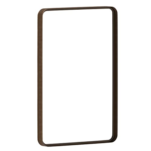 Flash Furniture Janinne Rectangle Wall Mirror - Brushed Bronze Accent Mirror - 20" x 30" Vanity Mirror - for Bathroom, Vanity, Entryway, Dining Room, & Living Room