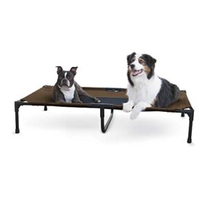 k&h pet products original pet cot elevated dog bed chocolate/black mesh x-large 32 x 50 x 9 inches