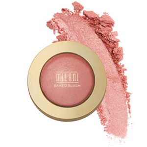milani baked blush – petal primavera (0.12 ounce) cruelty-free powder blush – shape, contour & highlight face for a shimmery or matte finish
