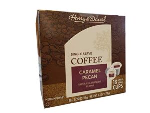 harry & david coffee single serve cups for keurig k-cups brewers 18 count (caramel pecan)