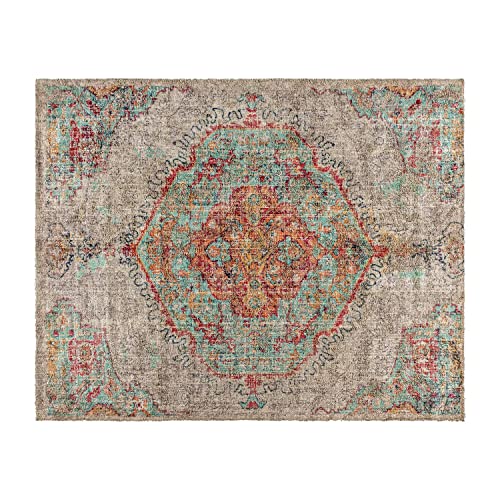 Flash Furniture Katherine Vintage Distressed Medallion Area Rug - 8' x 10' - Gray Multi - Polyester