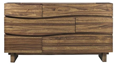 Modus Furniture Ocean Solid Wood 6-Drawer Dresser, Natural Sengon