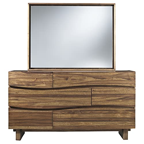Modus Furniture Ocean Solid Wood 6-Drawer Dresser, Natural Sengon