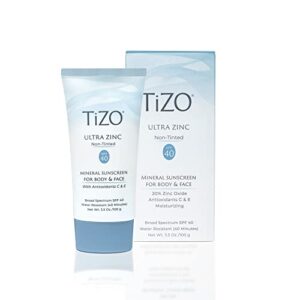 TIZO Ultra Zinc Body & Face Sunscreen Non-Tinted SPF 40, 3.5 oz