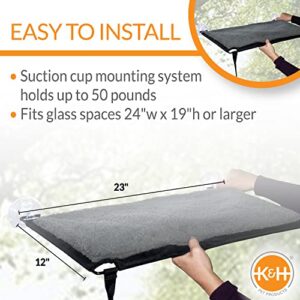 K&H Pet Products EZ Mount Window Kitty Sill Cat Window Perch Cat Hammock + EZ Mount Up and Away Kitty Diner Cat Food Bowl Bundle