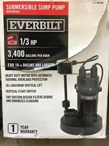 everbilt 1/3 hp submersible sump pump with vertical