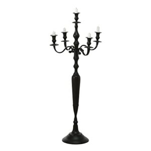 whw whole house worlds hamptons five candle candelabra, rustic black finish, centerpiece, hand crafted of cast aluminum nickel, tall, over 3 ft high, (41.25 inches)