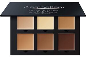 aesthetica cosmetics cream contour and highlighting makeup kit – contouring foundation / concealer palette – vegan & cruelty free – step-by-step instructions included
