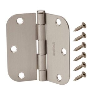 everbilt 3-1/2 in. x 5/8 in. radius satin nickel door hinge value pack (12 per pack)