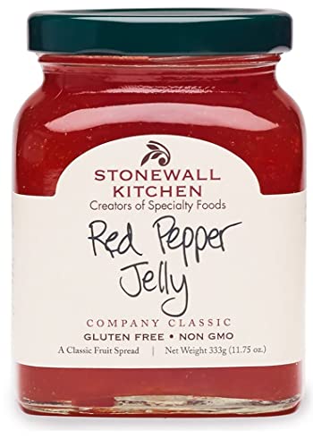 Stonewall Kitchen, Red Pepper Jelly and Hot Pepper Jelly, 11.75 Ounce (Pack of 2) - with Make Your Day Spreader