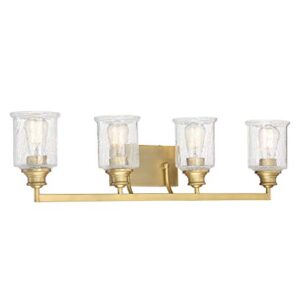 Savoy House 8-1972-4-322 Hampton Warm Brass 4-Light Bathroom Vanity Light (32" W x 9" H)