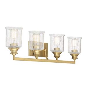 Savoy House 8-1972-4-322 Hampton Warm Brass 4-Light Bathroom Vanity Light (32" W x 9" H)