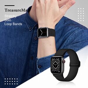 4 Pack Stretchy Solo Loop Bands Compatible for Apple Watch 38mm 40mm 41mm 42mm 44mm 45mm, Adjustable Nylon Elastic Braided Women Men Straps for iWatch Series 8/7/6/SE/5/4 3/2/1(38MM,Leopard)