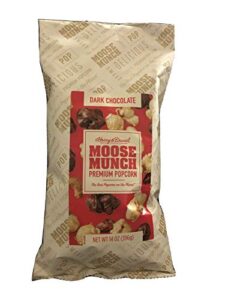 harry & david moose mulch premium popcorn, dark chocolate, 14 oz (2 pack)