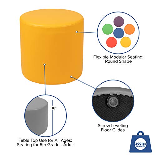 Flash Furniture Soft Seating Collaborative Circle for Classrooms and Common Spaces - 18" Seat Height (Yellow)