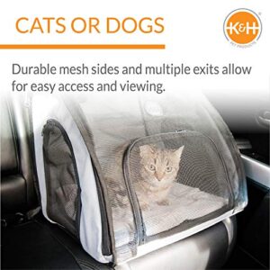 K&H Pet Products Travel Safety Carrier for Pets, Dog Crate For Car Gray/Black Medium 24 X 19 X 17 Inches