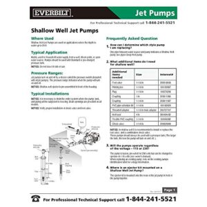 Everbilt J100A3 1/2 HP Shallow Well Jet Pump